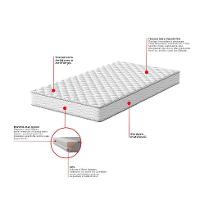 Cama Box com Colchão Queen Howie Espuma D45 (17x158x198) Branco e Cinza