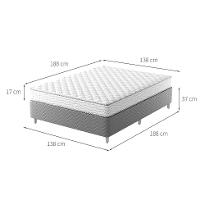 Cama Box com Colchão Casal Howie Espuma D45 (17x138x188) Branco e Cinza - 3