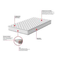 Cama Box com Colchão Casal Howie Espuma D45 (17x138x188) Branco e Cinza