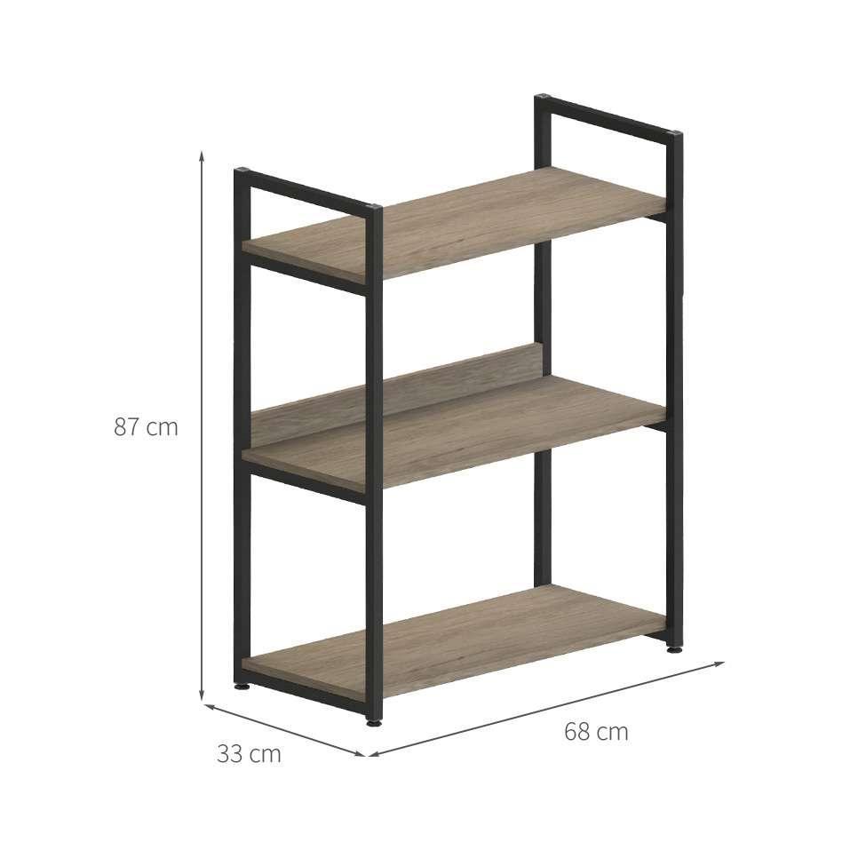 Estante Industrial UrbnFlex Preta e Mel 87 cm - 3