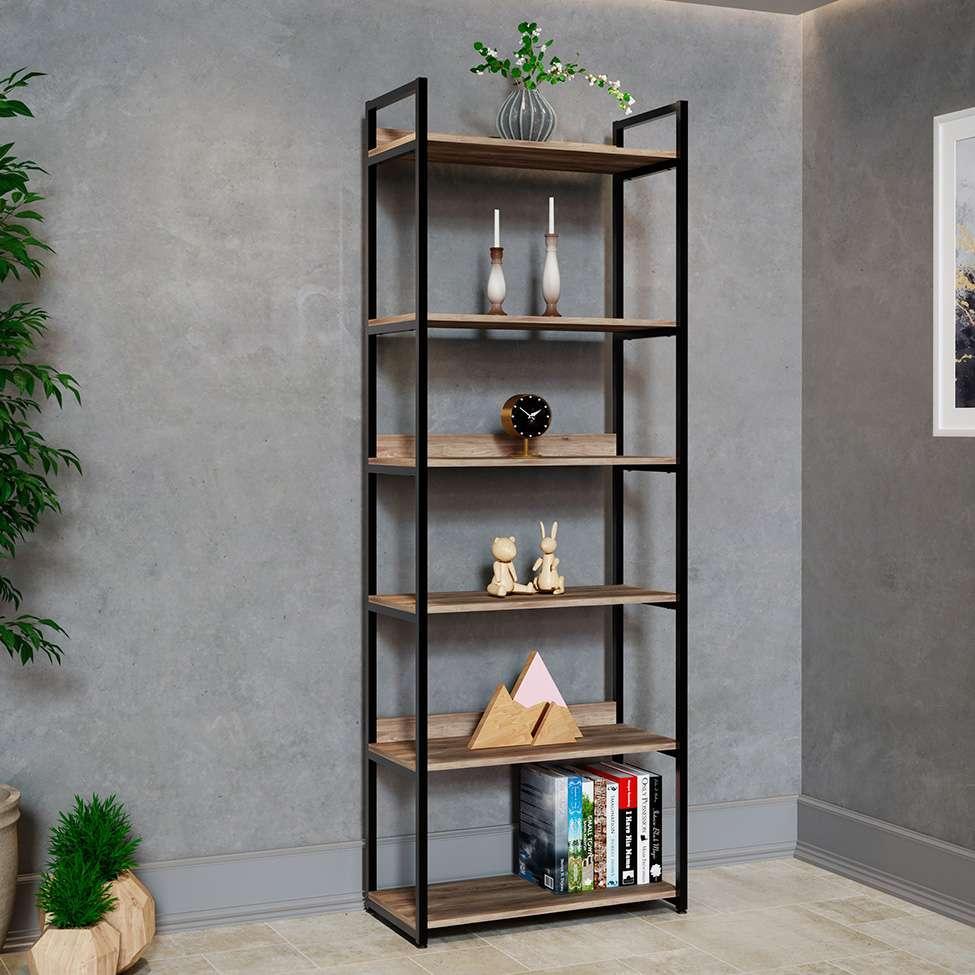 Estante Industrial UrbnFlex Preta e Mel 190 cm - 1