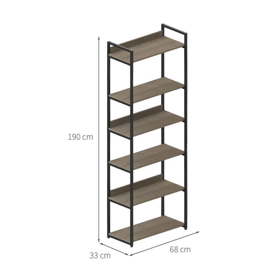 Estante Industrial UrbnFlex Preta e Mel 190 cm - 3