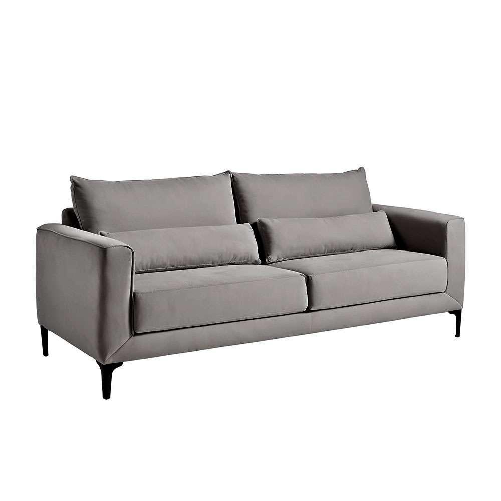 Sofá 3 Lugares Versatti Suede Cinza 210 cm - 2