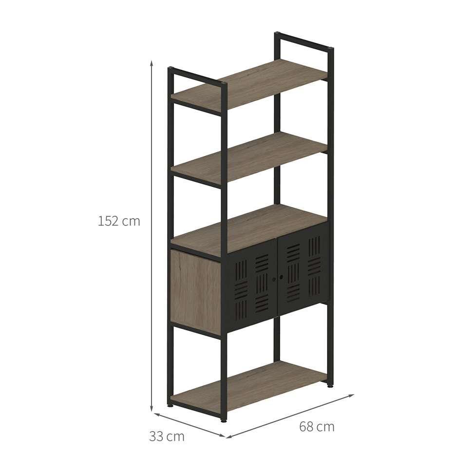 Estante Industrial UrbnFlex 2 PT Preta e Mel 152 cm - 3