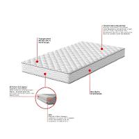 Cama Box com Colchão Solteirão Howie Espuma D45 (17x96x203) Branco e Cinza