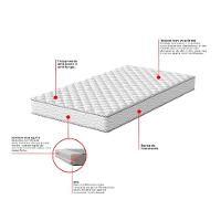 Cama Box com Colchão Solteiro Howie Espuma D45 (17x88x188) Branco e Cinza