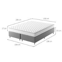 Cama Box com Colchão Queen Howie Espuma D33 (17x158x198) Branco e Cinza - 3