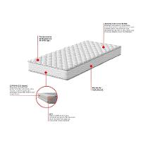 Cama Box com Colchão Queen Howie Espuma D33 (17x158x198) Branco e Cinza