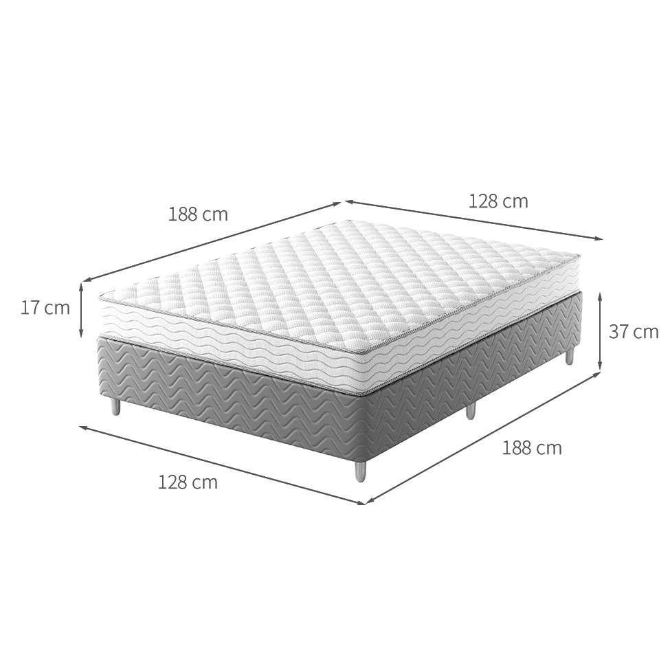 Cama Box com Colchão Viúva Howie Espuma D33 (17x128x188) Branco e Cinza - 3