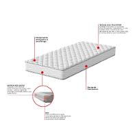 Cama Box com Colchão Viúva Howie Espuma D33 (17x128x188) Branco e Cinza