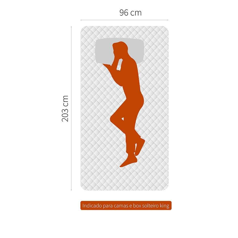 Cama Box com Colchão Solteirão Howie Espuma D33 (17x96x203) Branco e Cinza - 9