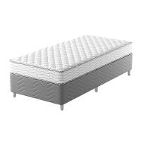 Cama Box com Colchão Solteirão Howie Espuma D33 (17x96x203) Branco e Cinza - 1