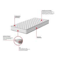 Cama Box com Colchão Solteirão Howie Espuma D33 (17x96x203) Branco e Cinza