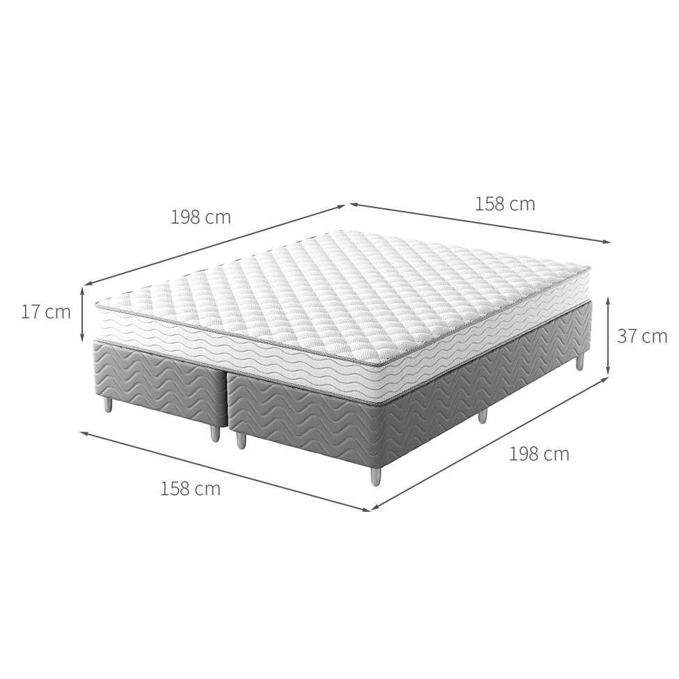 Cama Box com Colchão Queen Howie Espuma D28 (17x158x198) Branco e Cinza - 3