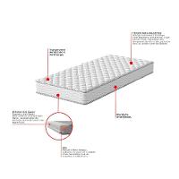 Cama Box com Colchão Queen Howie Espuma D28 (17x158x198) Branco e Cinza