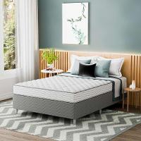 Cama Box com Colchão Casal Howie Espuma D28 (17x138x188) Branco e Cinza - 2