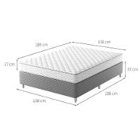 Cama Box com Colchão Casal Howie Espuma D28 (17x138x188) Branco e Cinza - 3