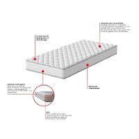 Cama Box com Colchão Casal Howie Espuma D28 (17x138x188) Branco e Cinza