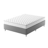 Cama Box com Colchão Viúva Howie Espuma D28 (17x128x188) Branco e Cinza - 1