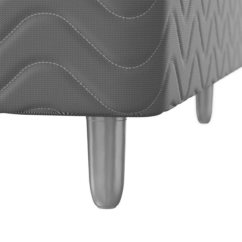 Cama Box com Colchão Solteirão Howie Espuma D28 (17x96x203) Branco e Cinza - 5