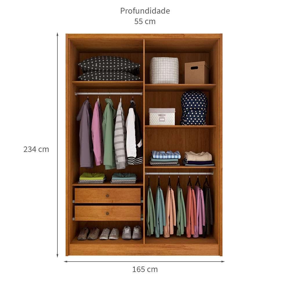 Guarda-Roupa Solteiro Max 4 PT 2 GV Cinamomo - 3