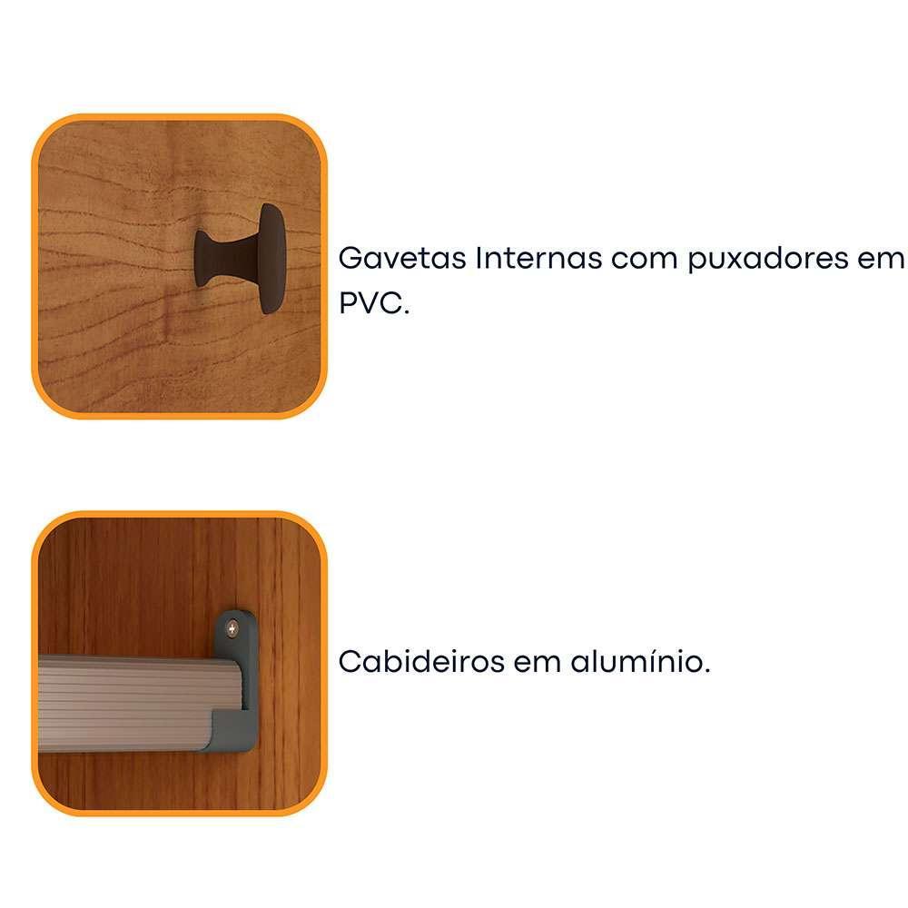 Guarda-Roupa Solteiro Max 4 PT 2 GV Cinamomo - 4