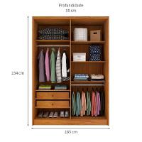 Guarda-Roupa Solteiro Max 4 PT 2 GV Cinamomo - 3