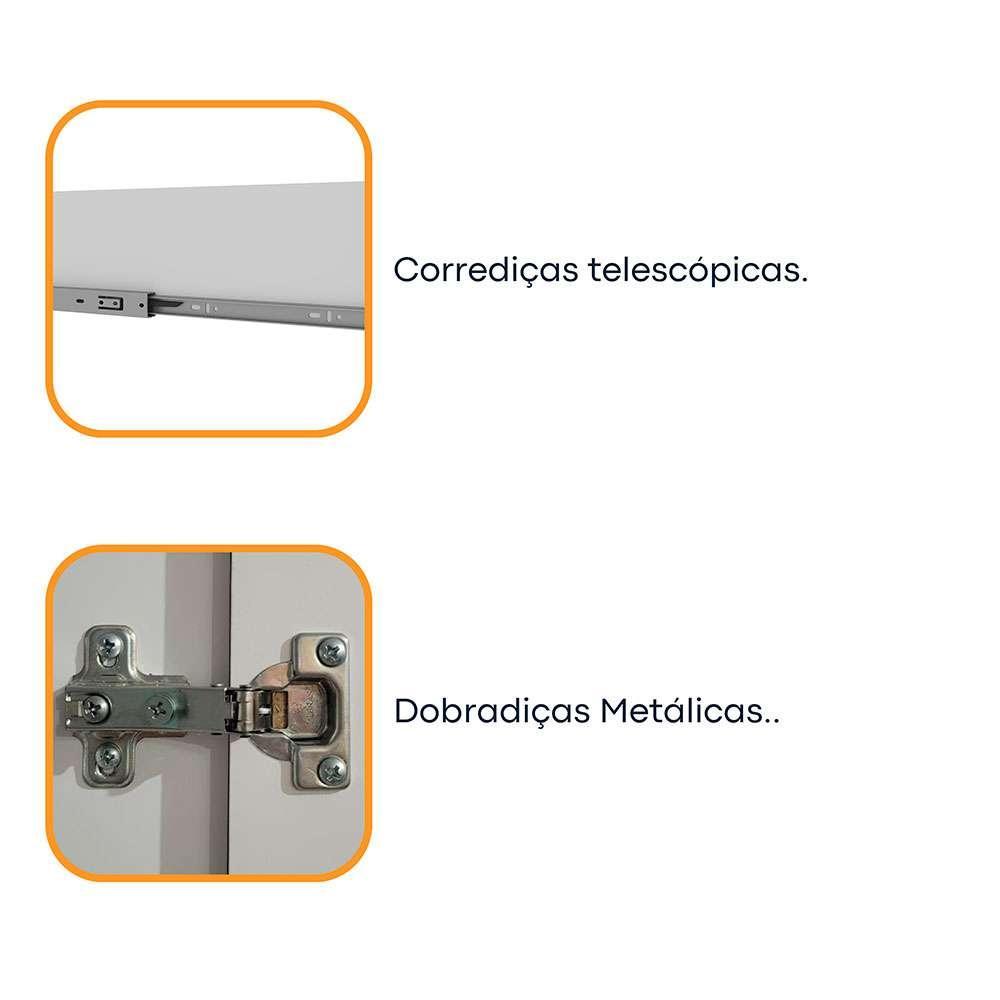 Guarda-Roupa Solteiro Max 4 PT 2 GV Neve - 6