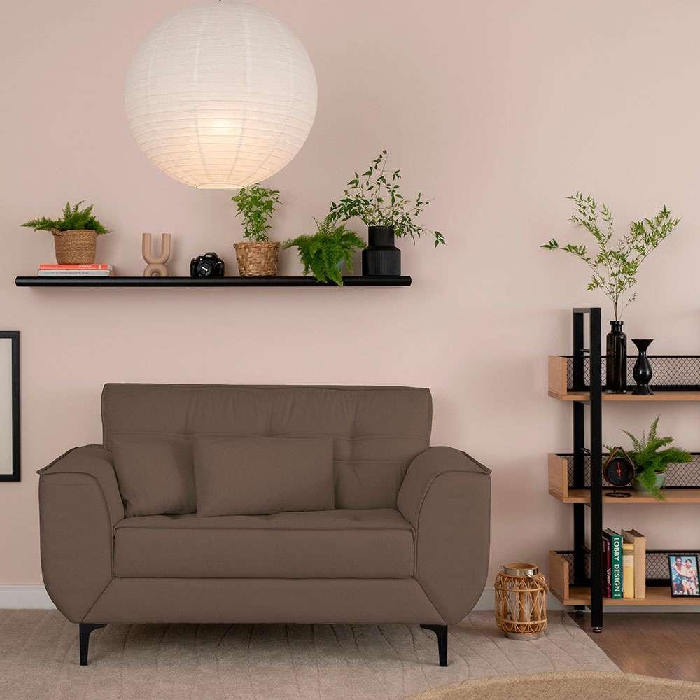 Sofá 2 Lugares Piacenza Linho Marrom 152 cm - 1