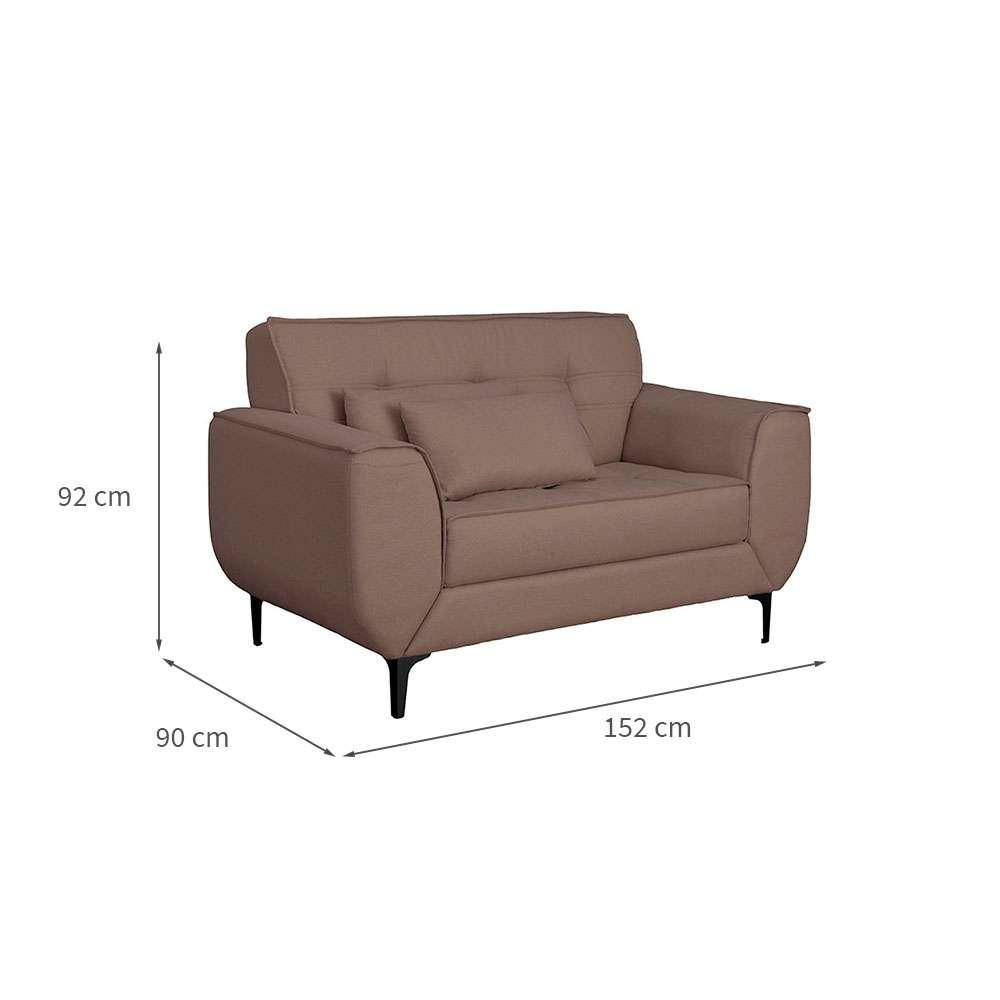 Sofá 2 Lugares Piacenza Linho Marrom 152 cm - 3