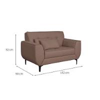 Sofá 2 Lugares Piacenza Linho Marrom 152 cm - 3