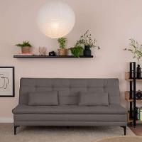 Sofá-Cama Casal 3 Lugares Prince Suede Cinza - 1