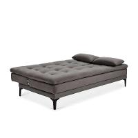 Sofá-Cama Casal 3 Lugares Prince Suede Cinza