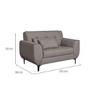 Sofá 2 Lugares Piacenza Linho Cinza 152 cm - 3