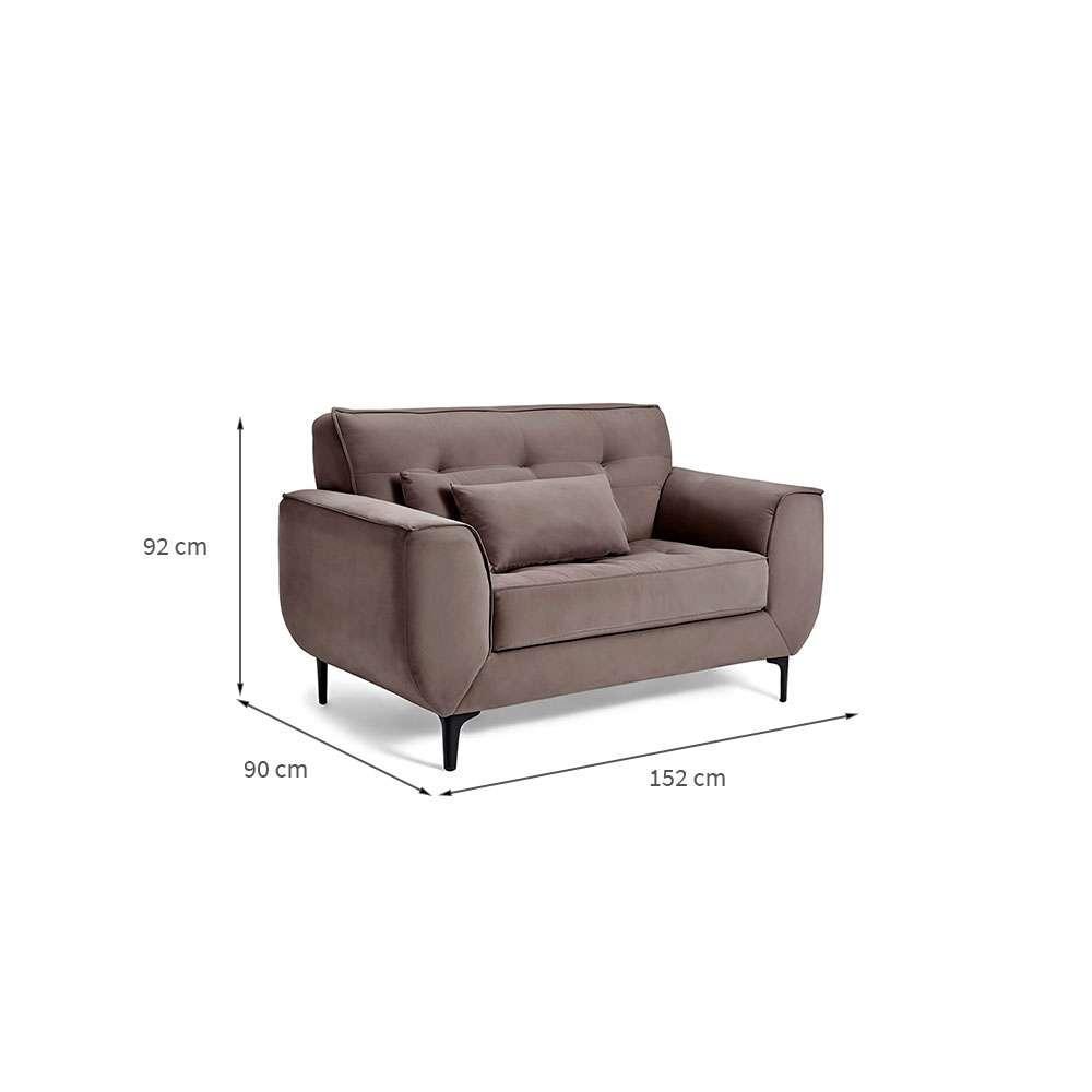 Sofá 2 Lugares Piacenza Suede Marrom 152 cm - 3
