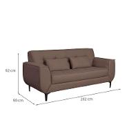 Sofá 3 Lugares Piacenza Linho Marrom 202 cm - 3
