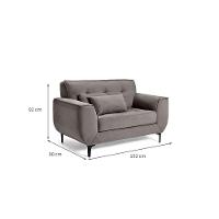 Sofá 2 Lugares Piacenza Suede Cinza 152 cm - 3