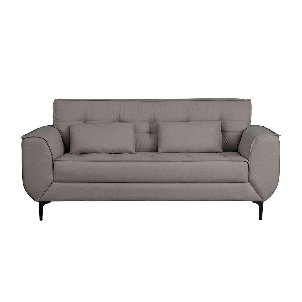 Sofá 3 Lugares Piacenza Linho Cinza 202 cm - 4