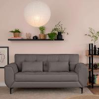 Sofá 3 Lugares Piacenza Linho Cinza 202 cm - 1