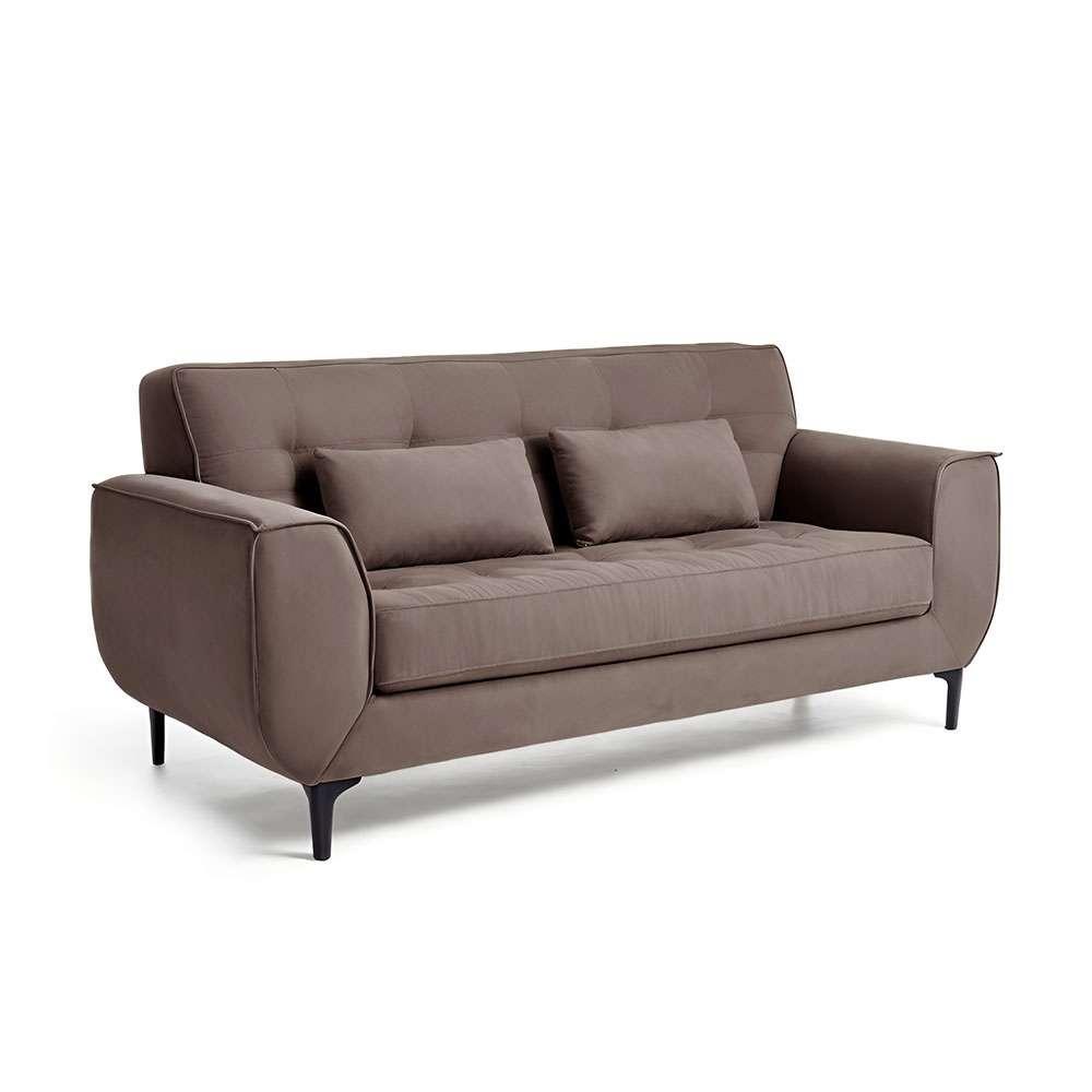 Sofá 3 Lugares Piacenza Suede Marrom 202 cm - 2