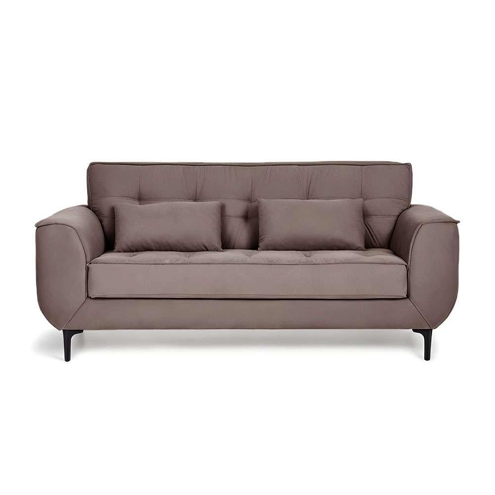 Sofá 3 Lugares Piacenza Suede Marrom 202 cm - 4