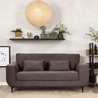 Sofá 3 Lugares Piacenza Suede Marrom 202 cm - 1