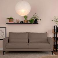 Sofá 3 Lugares Versatti Linho Marrom 210 cm - 1