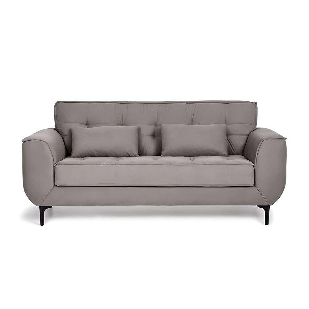 Sofá 3 Lugares Piacenza Suede Cinza 202 cm - 4