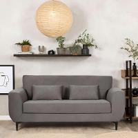Sofá 3 Lugares Piacenza Suede Cinza 202 cm - 1