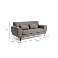 Sofá 3 Lugares Piacenza Suede Cinza 202 cm - 3