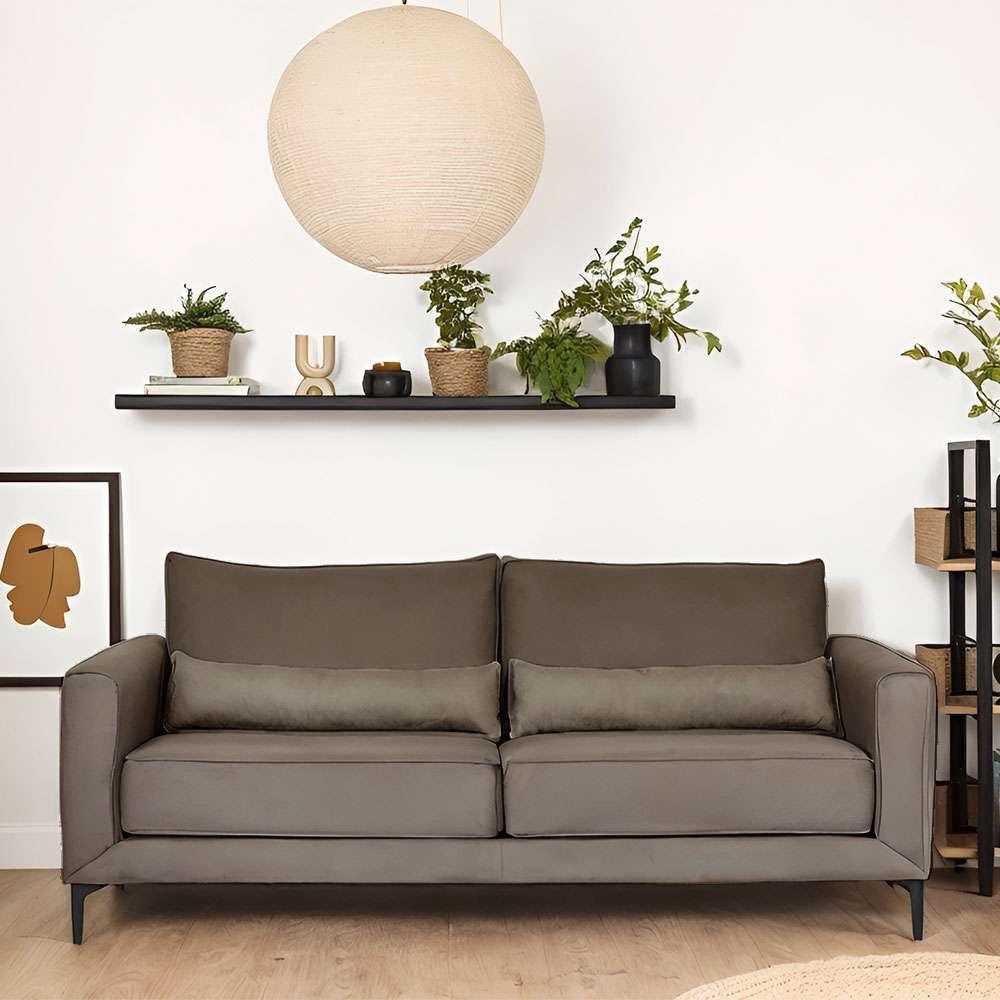 Sofá 3 Lugares Versatti Suede Marrom 210 cm - 1