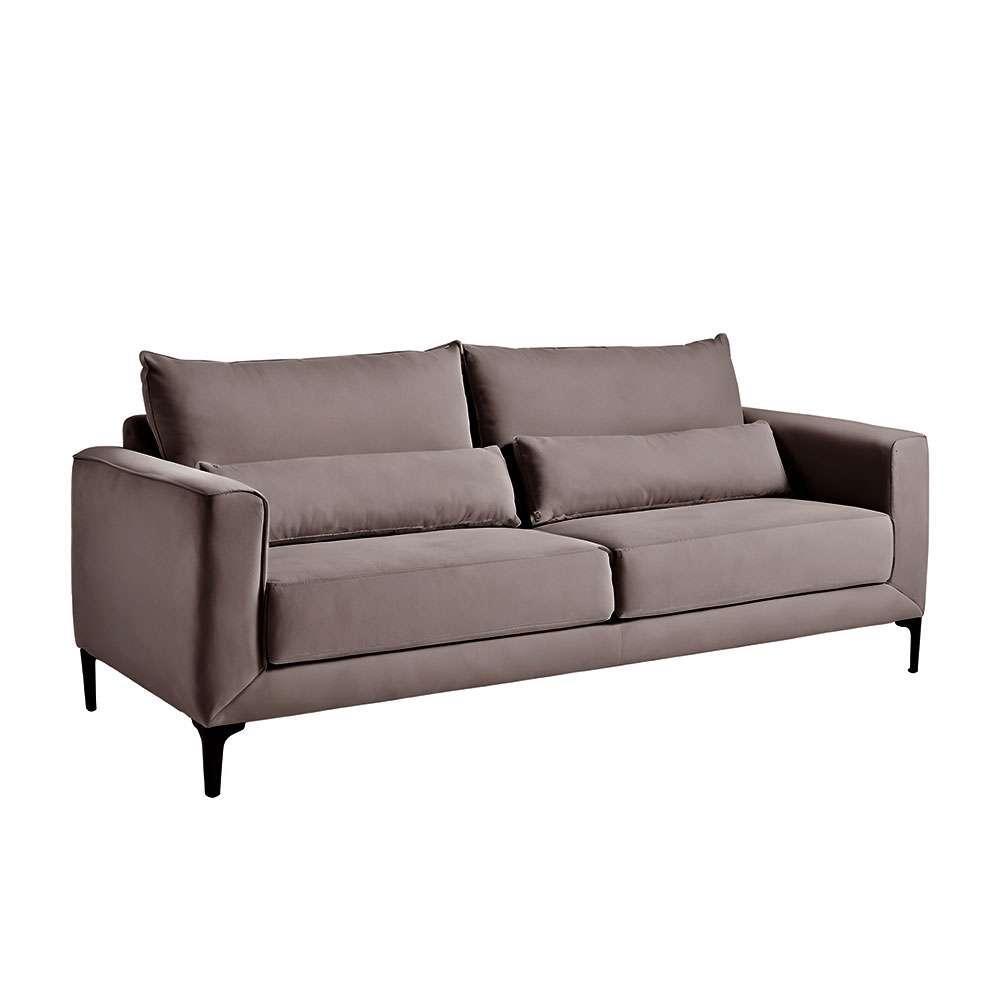 Sofá 3 Lugares Versatti Suede Marrom 210 cm - 2