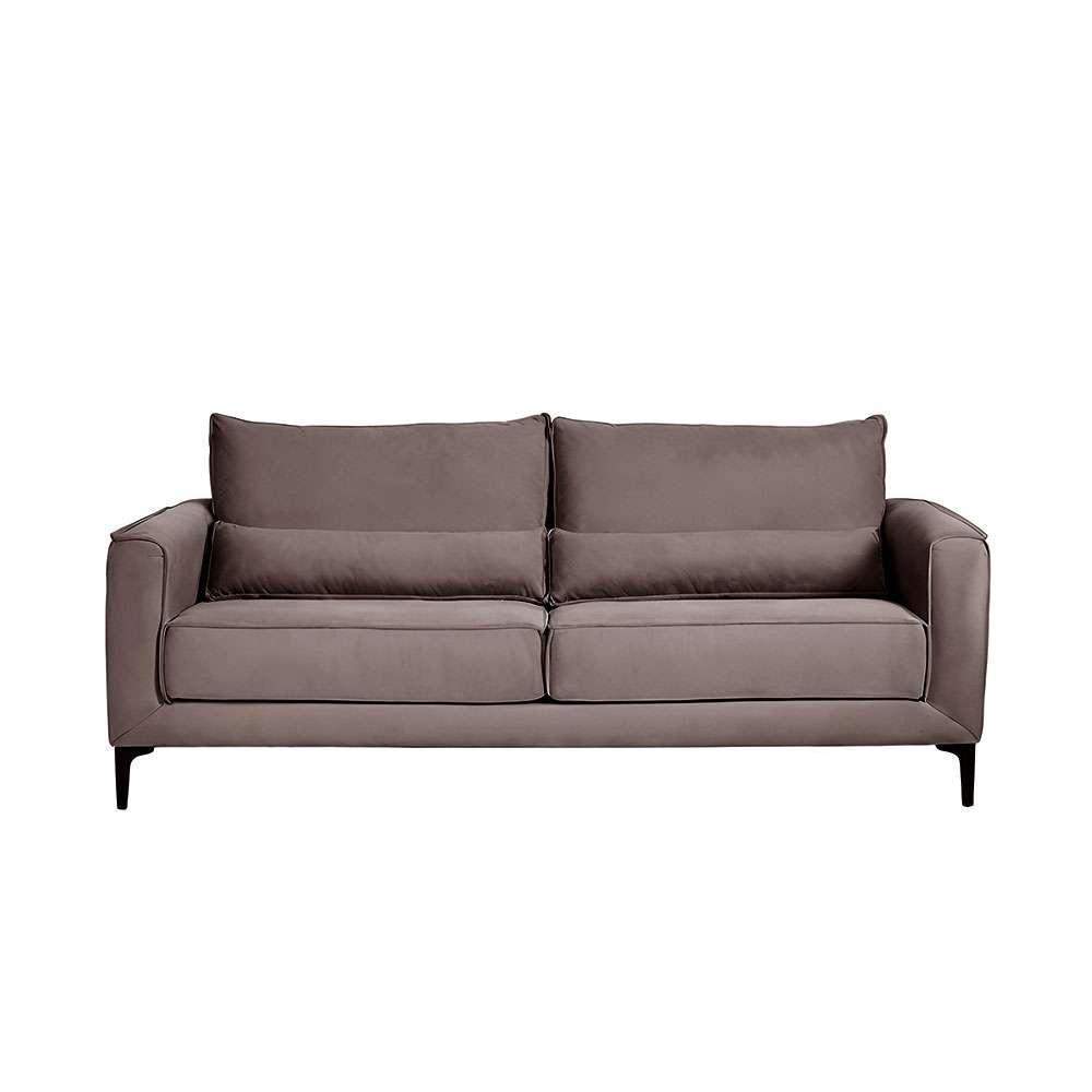 Sofá 3 Lugares Versatti Suede Marrom 210 cm - 4