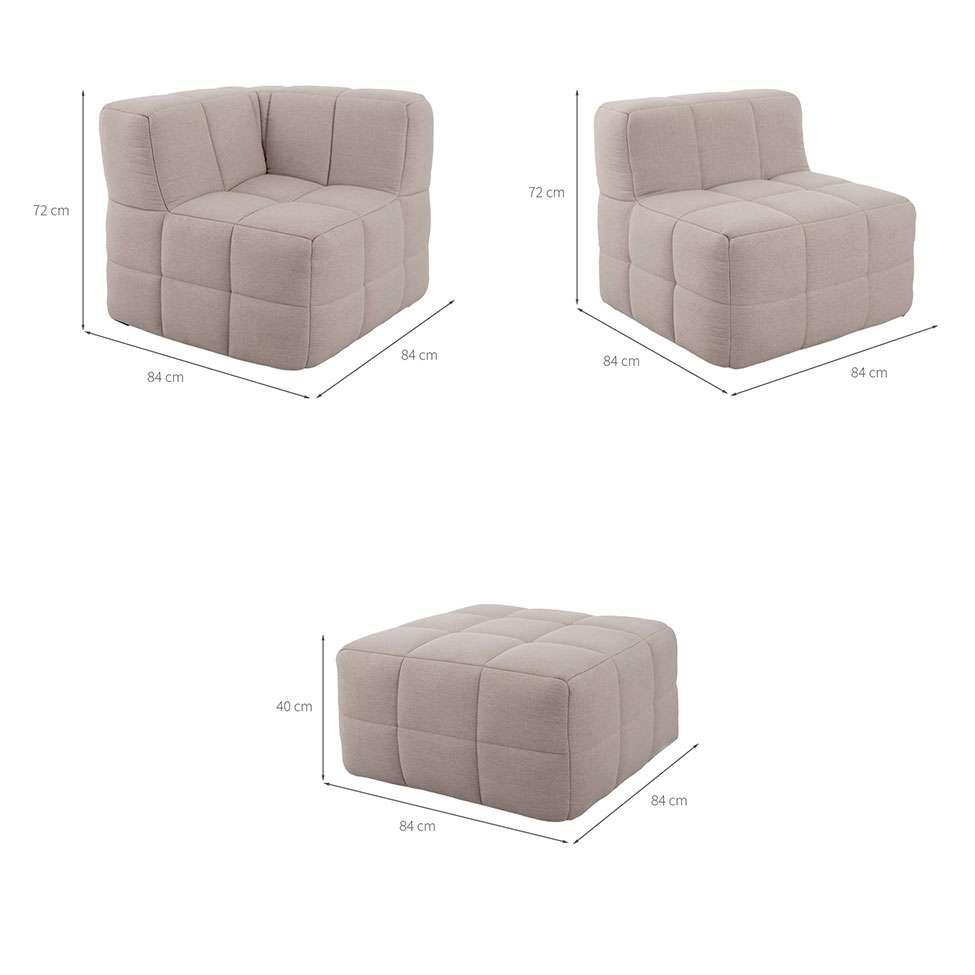 Sofá Guldi Popup com Módulo Canto Central e Puff Linho Cru - 3